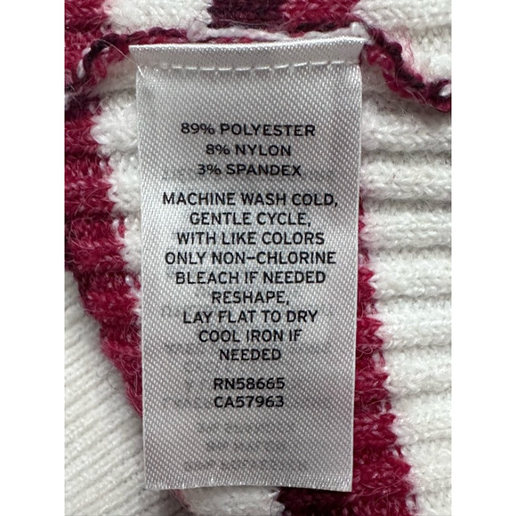 Nordstrom Sweater Striped Ribbed Knit Pullover Long Sleeve Red/White W XL NWOT - Picture 8 of 8